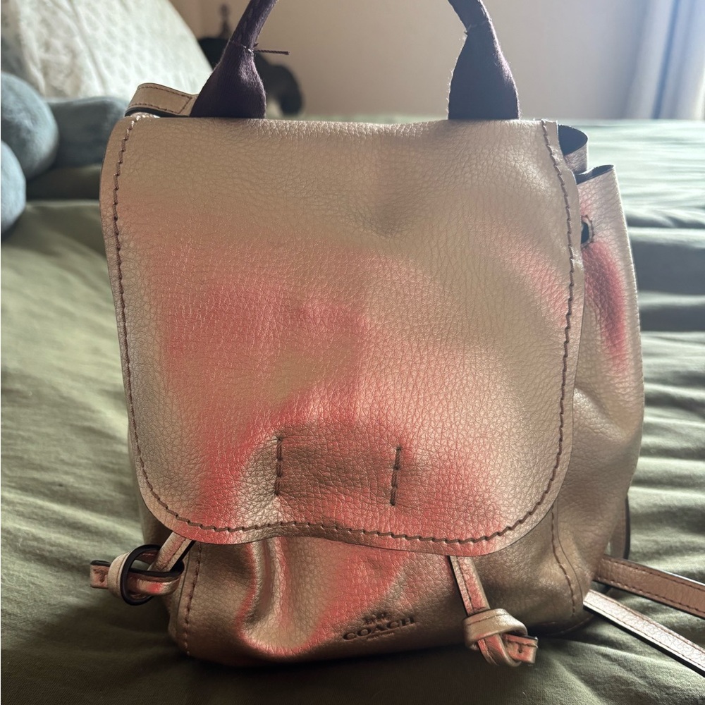 Mini Coach Women's Backpack purse in gold
